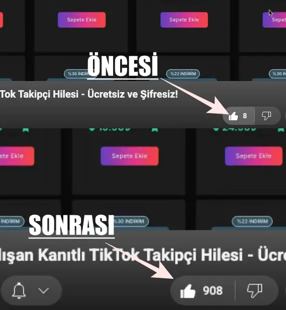 YouTube begeni hilesi öncesi ve sonrası