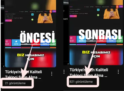 YouTube izlenme hilesi öncesi ve sonrası